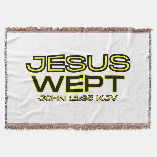 ヨハネ11:35 Bible Verse KJV引用文 スローブランケット (正面)