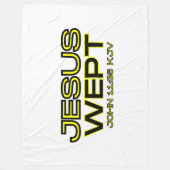 ヨハネ11:35 Bible Verse KJV引用文 フリースブランケット (正面)