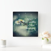 ヨハネ13:34わたしは、あなたがたに愛したように、互いに愛し合いなさい スクエア壁時計 (ホーム)