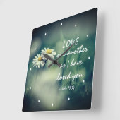 ヨハネ13:34わたしは、あなたがたに愛したように、互いに愛し合いなさい スクエア壁時計 (傾斜)