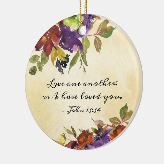 ヨハネ13:34わたしは、あなたがたに愛したように、互いに愛し合いなさい セラミックオーナメント (左)