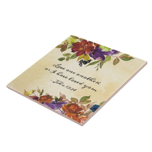 ヨハネ13:34わたしは、あなたがたに愛したように、互いに愛し合いなさい タイル (側面)