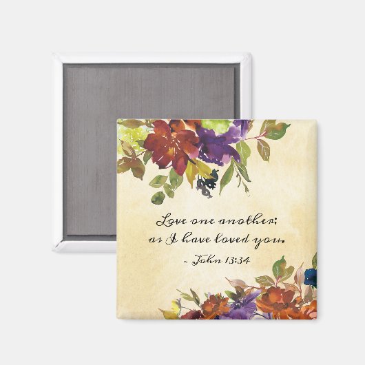ヨハネ13:34わたしは、あなたがたに愛したように、互いに愛し合いなさい マグネット (正面/裏面)