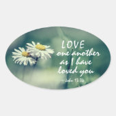 ヨハネ13:34わたしは、あなたがたに愛したように、互いに愛し合いなさい 楕円形シール (正面)