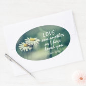 ヨハネ13:34わたしは、あなたがたに愛したように、互いに愛し合いなさい 楕円形シール (封筒)