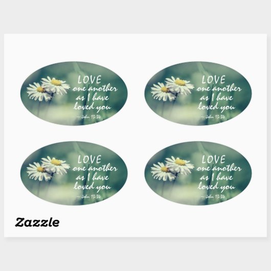 ヨハネ13:34わたしは、あなたがたに愛したように、互いに愛し合いなさい 楕円形シール (シート)