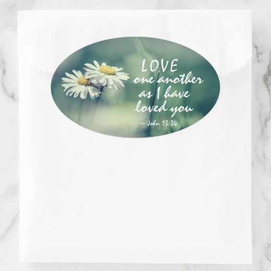 ヨハネ13:34わたしは、あなたがたに愛したように、互いに愛し合いなさい 楕円形シール (バッグ)
