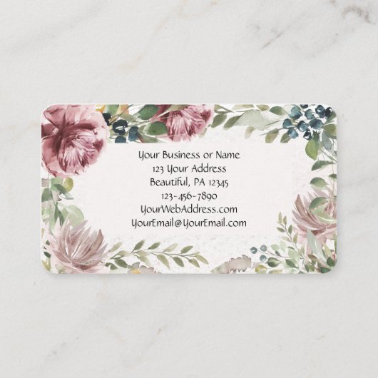 ヨハネ13:34互いに愛し合う別の水の色フローラ 名刺 (裏面)