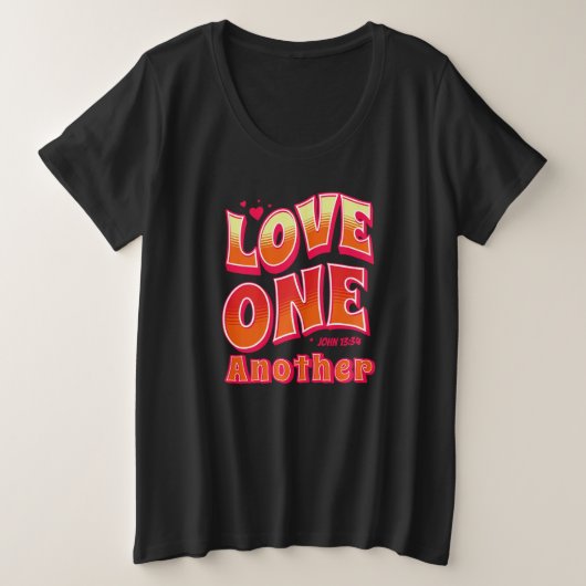 ヨハネ13:34 プラスサイズTシャツ (デザイン正面)