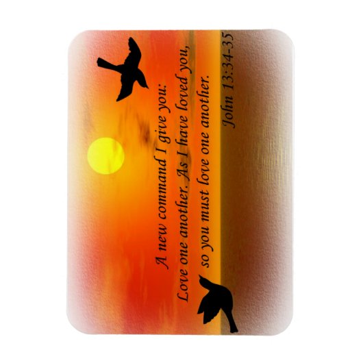 ヨハネ13:34-35は互いに磁石を愛し合う マグネット (縦)