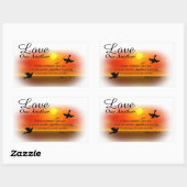 ヨハネ13:34-35互いにステッカーを愛しなさい 長方形シール (シート)