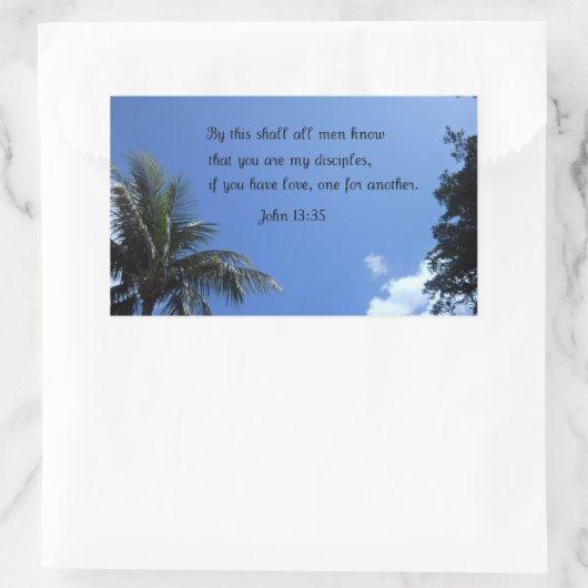 ヨハネ13:35 長方形シール (バッグ)