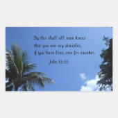 ヨハネ13:35 長方形シール (正面)