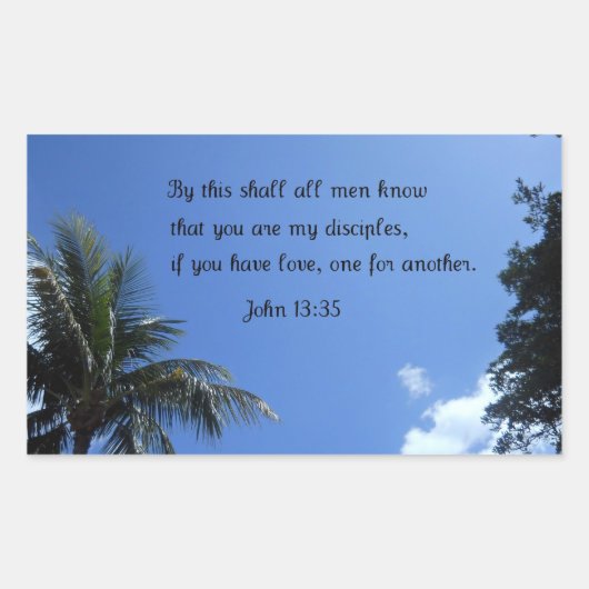 ヨハネ13:35 長方形シール (正面)