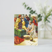 ヨハネ13:4-17弟子たちの足のはがきを洗う ポストカード (スタンド正面)