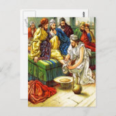 ヨハネ13:4-17弟子たちの足のはがきを洗う ポストカード (正面/裏面)