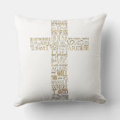 ヨハネ14の聖書の詩金ゴールド文字枕 クッション (裏面)