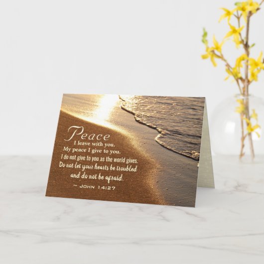 ヨハネ14時27分,イエスは「あなたと離れの平和」と言った。 カード (黄色い花)