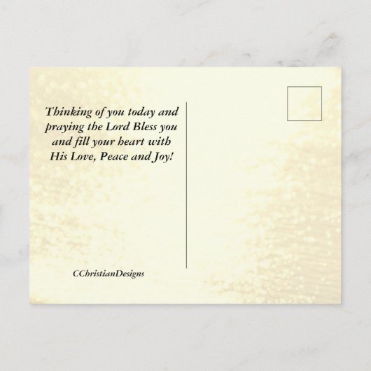 ヨハネ14時27分,イエスは「あなたと離れの平和」と言った。 ポストカード (裏面)