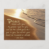 ヨハネ14時27分,イエスは「あなたと離れの平和」と言った。 ポストカード (正面)