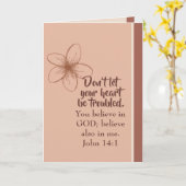 ヨハネ14:1あなたのハートを悩ませるな カード (黄色い花)