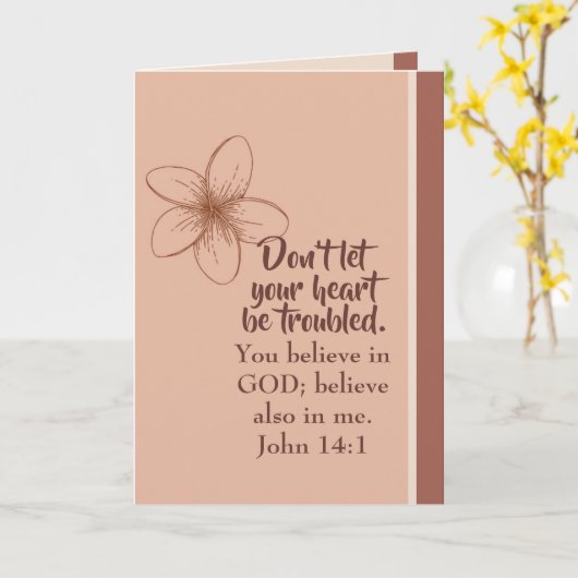 ヨハネ14:1あなたのハートを悩ませるな カード (黄色い花)
