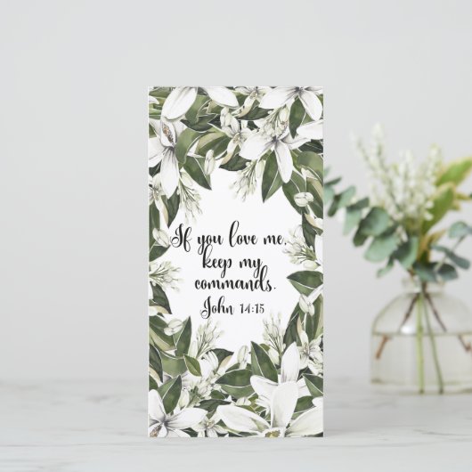 ヨハネ14:15, Water color Bible verse bookmark (スタンド正面)