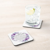 ヨハネ14:1-3聖書の聖句パープルフローラ コースター (右側)