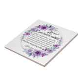 ヨハネ14:1-3聖書の聖句パープルフローラ タイル (側面)