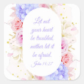 ヨハネ14:27あなた方のハートを困らせるな – 女たち スクエアシール (正面)