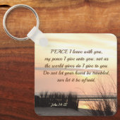 ヨハネ14:27わたしの平和与えよ、聖書の聖句 キーホルダー (正面)