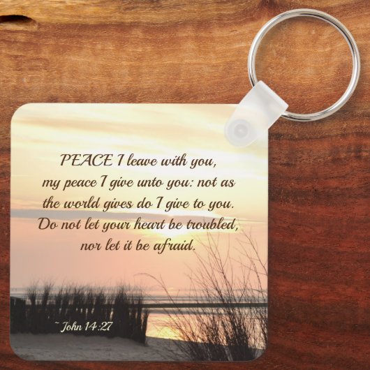ヨハネ14:27わたしの平和与えよ、聖書の聖句 キーホルダー (裏面)