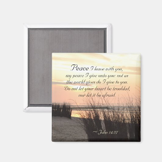 ヨハネ14:27わたしの平和与えよ、聖書の聖句 マグネット (正面/裏面)
