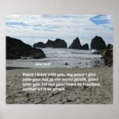 ヨハネ14:27わたしはあなた離れと共に平和を誓う。わたしの平和は与えわたし ポスター (正面)
