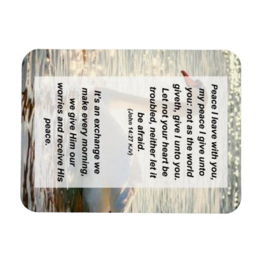 ヨハネ14:27わたしはあなた離れと共に平和を誓う。わたしの平和は与えわたし マグネット (横)