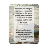 ヨハネ14:27わたしはあなた離れと共に平和を誓う。わたしの平和は与えわたし マグネット (縦)