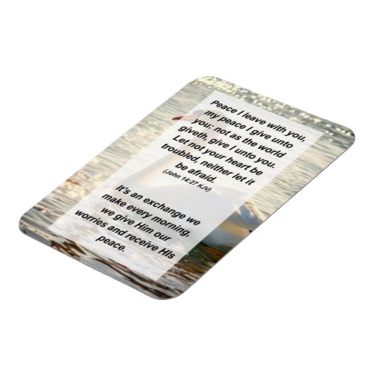 ヨハネ14:27わたしはあなた離れと共に平和を誓う。わたしの平和は与えわたし マグネット (左側)