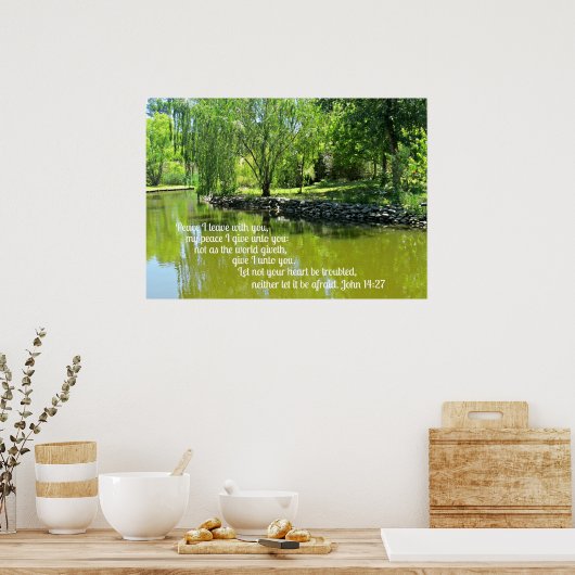 ヨハネ14:27わたしはあなた離れと共に平和を… ポスター (キッチン)