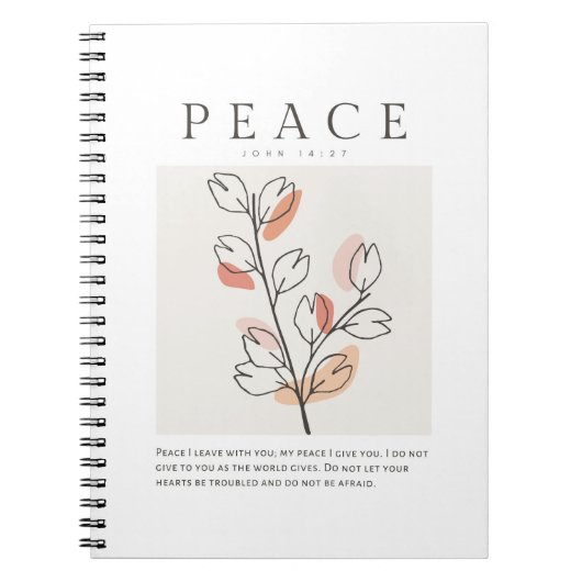 ヨハネ14:27わたしはあなた離れと平和を ノートブック (正面)