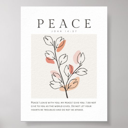 ヨハネ14:27わたしはあなた離れと平和を ポスター (正面)