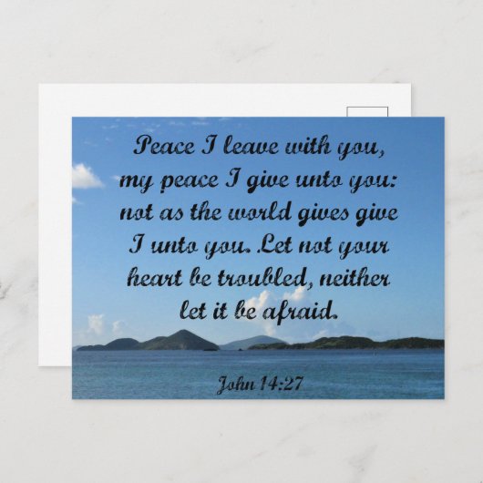 ヨハネ14:27わたしはあなた離れと平和を ポストカード (正面/裏面)