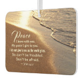 ヨハネ14:27イエスの言葉は、「わたしはあなた離れと平和あれ」。 カーエアーフレッシュナー (左)