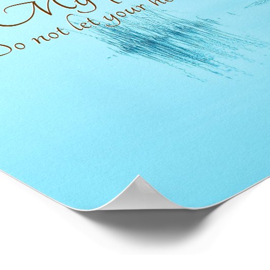 ヨハネ14:27イエスの言葉は、「わたしはあなた離れと平和あれ」。 ポスター (角)