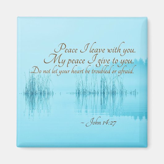 ヨハネ14:27イエスの言葉は、「わたしはあなた離れと平和あれ」。 マグネット (正面)