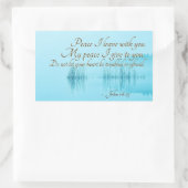 ヨハネ14:27イエスの言葉は、「わたしはあなた離れと平和あれ」。 長方形シール (バッグ)