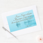 ヨハネ14:27イエスの言葉は、「わたしはあなた離れと平和あれ」。 長方形シール (封筒)