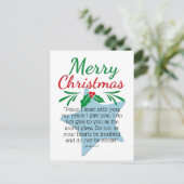 ヨハネ14:27メリークリスマスパステルブルー シーズンポストカード (スタンド正面)