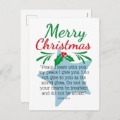 ヨハネ14:27メリークリスマスパステルブルー シーズンポストカード (正面/裏面)