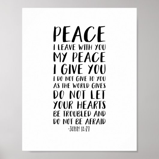 ヨハネ14:27離れよ，わたしはあなた方と共に平和を祈る ポスター (正面)