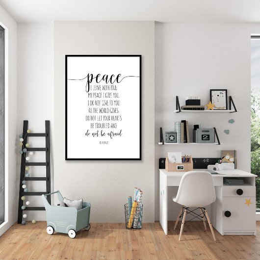 ヨハネ14:27離れよ，わたしはあなた方と共に平和を祈る ポスター